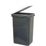 Poubelle de porte pivotante grise à cordon - 23 L