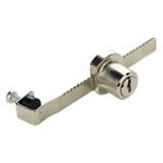 Serrure à crémaillère pour porte coulissante en verre