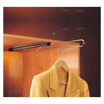 Porte-cintres coulissant - Acier chromé et PVC blanc