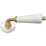 Béquille sur rosace en porcelaine