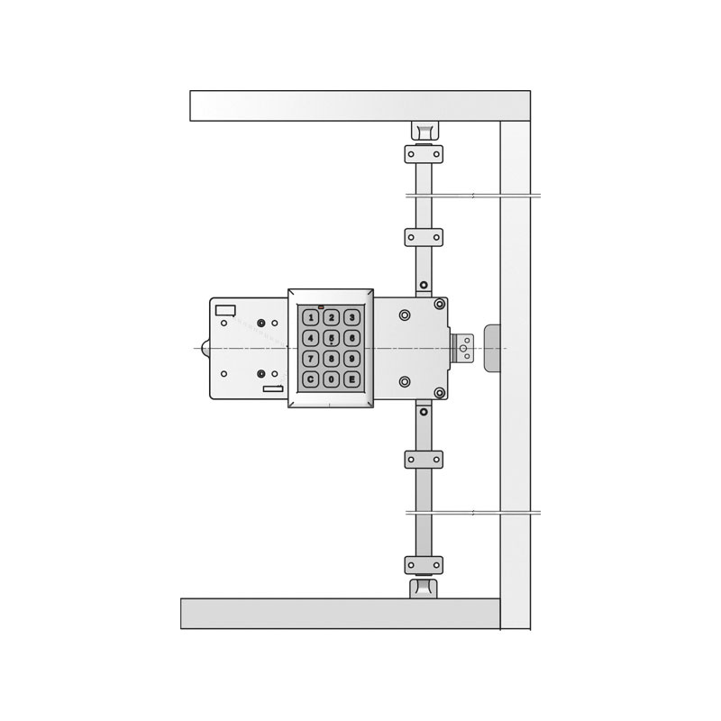 Serrure électronique 3 points à clavier