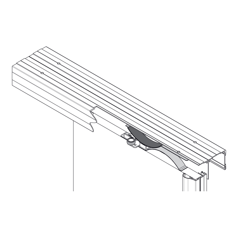 Rail haut / bas pour porte pivotante 19mm - SEED