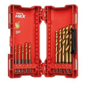 Coffret 10 forets métal HSS-G Red Hex